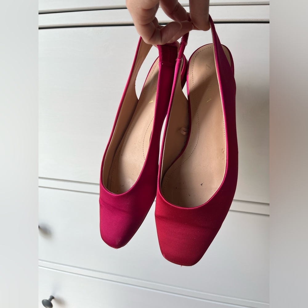 Zara Trafaluc 36 satin pink shoes